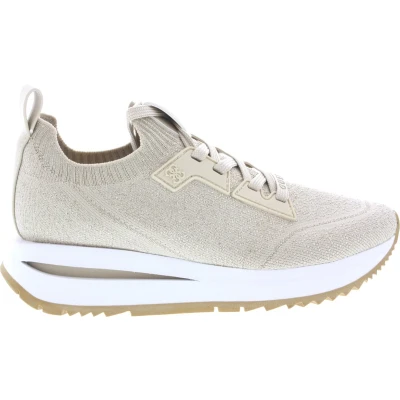 Afbeelding van Guess ESTI Sneakers laag, Dames, Maat: 38, Beige Imitatieleer/ textiel