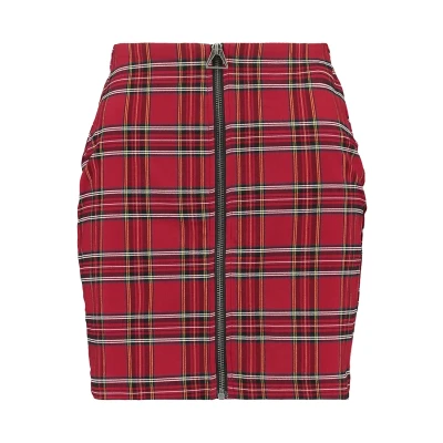Afbeelding van Urban Classics Ladies Short Checker Skirt Minirok, Dames, Maat: Medium, Red/black