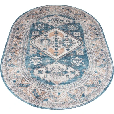 Afbeelding van Veer Carpets Vloerkleed Laria Blue 4 Ovaal 160 x 230 cm