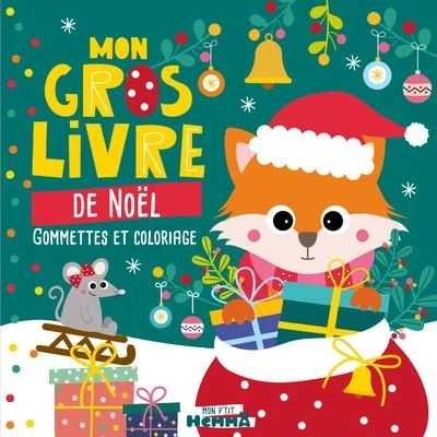Image de Mon P&#039;tit Hemma gros livre de Noël (Renard et souris) Gommettes coloriage