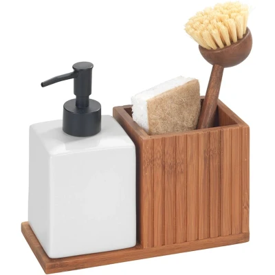 Afbeelding van Wenko Afwasmiddel en zeep dispenser met afwasborstelhouder 500 ml