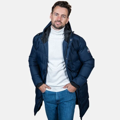 Afbeelding van Cappuccino Italia Heren Jas Winter Hooded Jacket Navy Blauw Maat S
