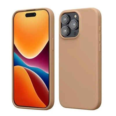 Afbeelding van kwmobile Case voor iPhone 15 Pro Max Slank TPU Hoesje met Zachte Afwerking In cappuccino
