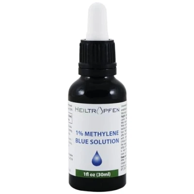 Afbeelding van Solution de bleu méthylène à 1% 30 ml Ultra Haute Pureté USP Testé par un tiers Sans formaldéhyde Methylene Blue Bouteille en verre Heiltropfen®