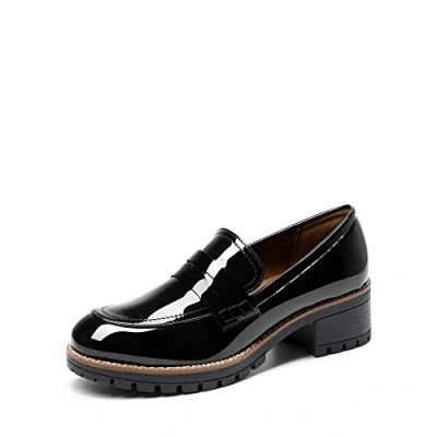 Afbeelding van DREAM PAIRS Sdls2319w MocassinDames, Zwart Pat
