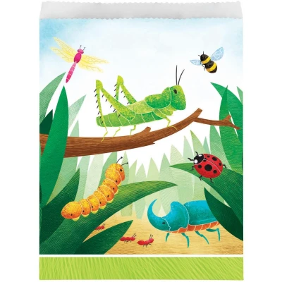 Afbeelding van Witbaard Uitdeelzakjes Birthday Bugs Junior 22 Cm Groen 8 Stuks