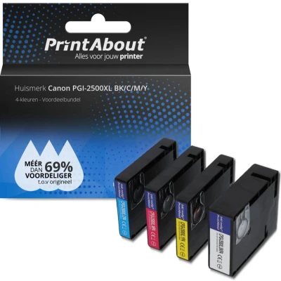 Afbeelding van Huismerk Canon PGI 2500XL Inktcartridge 4 kleuren Voordeelbundel Hoge capaciteit