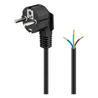 Afbeelding van Schuko apparaatsnoer 3x0,75mm2 met open einde 1,5m zwart
