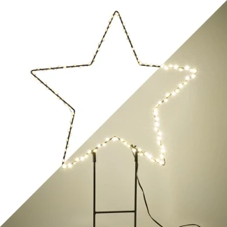 Afbeelding van Metalen prik kerstster met 110 LED lampjes voor buiten 38cm