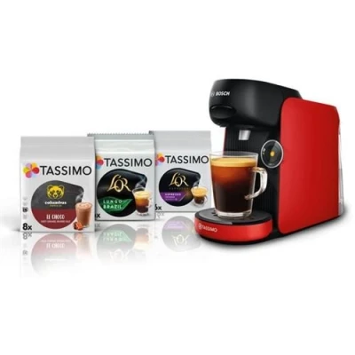 Image de Machine A Café + 3 Packs T Discs Bosch Tassimo Finesse Tas163E 1400 W 0,7 L Multi Boissons Intensityboost Noir
