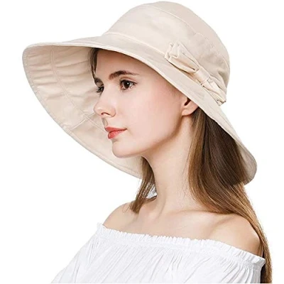 Afbeelding van Comhats Waterdichte vissershoed, uniseks, voor wandelen, golf, safari, regenhoed dames, zonnehoed, UPF 50+ verstelbaar, opvouwbaar, winddicht, 69038_Beige