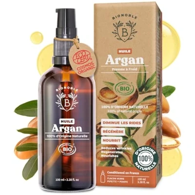 Afbeelding van BIOLOGISCHE ARGANOLIE 100% Puur, Natuurlijk &amp; Koudgeperst Gezicht, Lichaam, Haar, Baard, Nagels Vegan Cruelty Free Argan Oil Glazen Fles + Pipet Pompje (100ml)