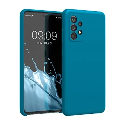 Afbeelding van kwmobile telefoonhoesje geschikt voor Samsung Galaxy A52 / 5G A52s Hoesje met siliconen coating Smartphone case in Caribisch blauw