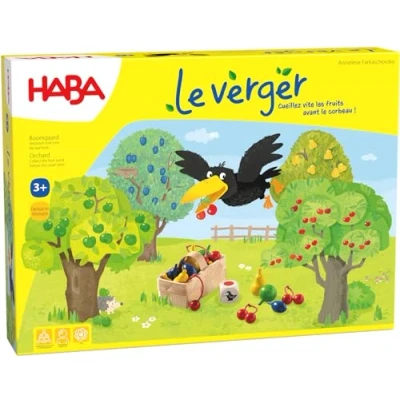 Afbeelding van HABA Bomen boomgaard gezelschap voor kinderen, groot bord van hout, educatief en coöperatief, ontwikkelt fantasie motoriek, 1 tot 8 spelers, 3 jaar, 3170, meerkleurig