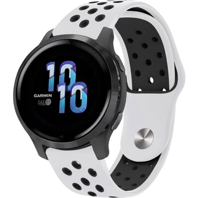 Afbeelding van iMoshion Siliconen sport 22 mm bandje Geschikt voor Garmin Venu 2 / Fenix 7 Pro 7s 6 Vivoactive 4 Polar Grit X Vantage M2 V2 Wit Zwart