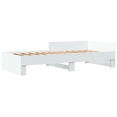 Afbeelding van Bedframe Led Massief Hout Wit 140X190 cm 90 x 190 /
