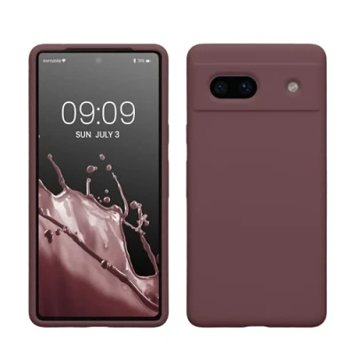 Afbeelding van kwmobile telefoonhoesje geschikt voor Google Pixel 7a Hoesje met siliconen coating Smartphone case in druivenblauw