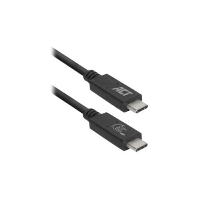 Image de ACT Câble USB C (M) droit pour 3.2 Gen 1 3 A m Power Delivery (60W) noir