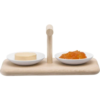 Afbeelding van L.S.A. Dine Serveerplank met 2 Schalen Laag White / Porcelain