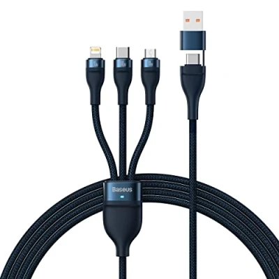 Afbeelding van Baseus Flash Series kabel USB Type C / A Lightning micro 100 W 1,2 m blauw (CASS030103)