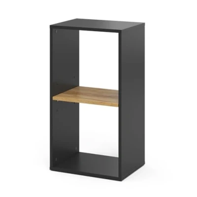 Afbeelding van Vicco Tomy 40 x 74 cm met 2 open vakken Antraciet/gouden eik