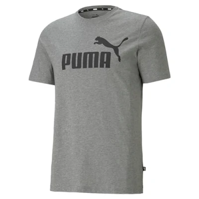 Afbeelding van Puma LOGO TEE Tshirt print, Heren, Maat: Large, Medium gray heather