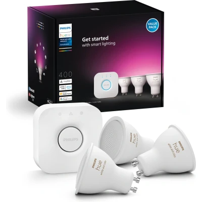 Afbeelding van Philips Hue GU10 3 pack + Bridge starterkit