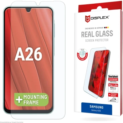 Afbeelding van Displex Real Glass, 2D Panzerglas (1 Stuk, Samsung Galaxy A26), Smartphone beschermfolie, Transparant