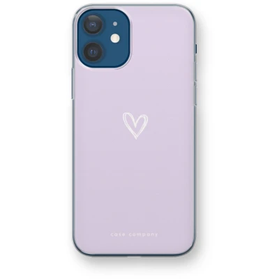 Afbeelding van Case Company® hoesje geschikt voor iPhone 12 mini Klein hartje paars Soft Cover Telefoonhoesje Bescherming aan alle Kanten en Schermrand