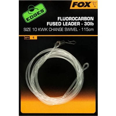 Afbeelding van Fox Fluorocarbon Carbon Fused leader 115cm 30lb Kwik Change Swivel Maat 10 Transparant