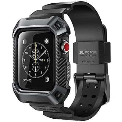 Afbeelding van SUPCASE Beschermende armband voor Apple Watch 42 mm Serie 3/2/1, robuust, met band [Unicorn Beetle Pro], compatibel 2017/2016/2015 (zwart)