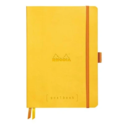 Afbeelding van RHODIA 117585C Notitieboek, Bullet Journal, Goalbook Narcisse, A5, gestippeld, 240 pagina&#039;s, wit papier, 90 g, 2 banden, elastische sluiting, omslag van kunstleer