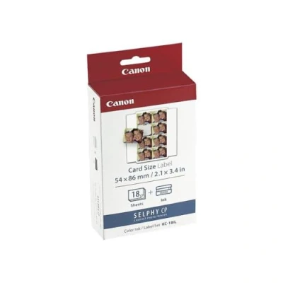 Image de Kit Canon Papier + Encre 18 feuilles mini autocollants pour série CP KC 18IL
