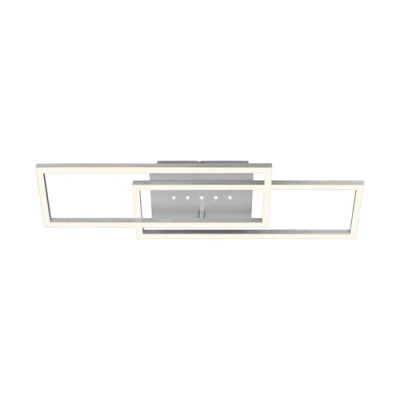 Afbeelding van BRILONER Plafondlamp 3774019 Zwenkbaar Warm wit 3000K Geheugenfunctie Puntjes en frame afzonderlijk schakelbaar 56 x 18 7,5 cm Aluminiumkleurig