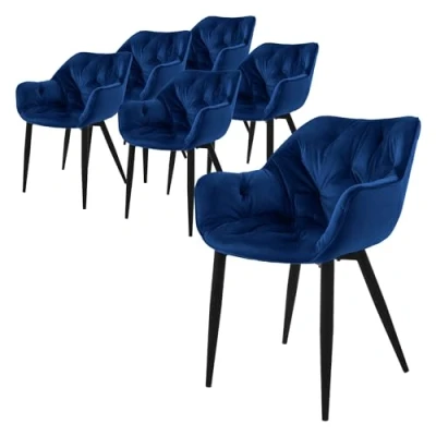 Afbeelding van Set van 6 eetkamerstoelen Saga velvet ML Design