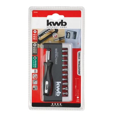 Afbeelding van KWB 12 delige schroevendraaier bit box INDUSTRIAL STEEL