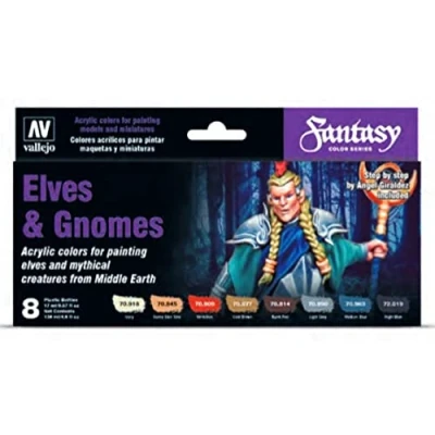 Afbeelding van Vallejo Elves and Gnomes Fantasy Color Series 8 kleuren 17ml 70242