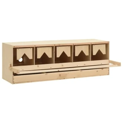 Afbeelding van Kippenlegkast 5 compartimenten 117x33x38 cm massief grenenhout