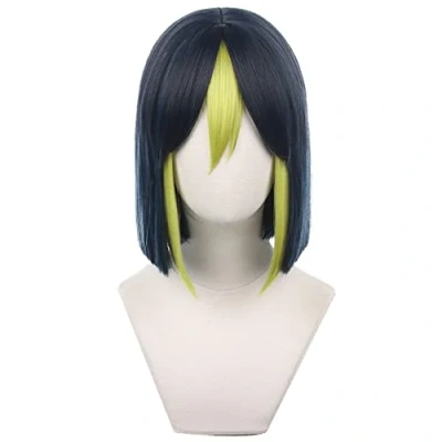 Afbeelding van HIROAKIYA Tighnari pruik, Genshin Impact Cosplay pruik met pruikkap, lengte ca. 30 cm