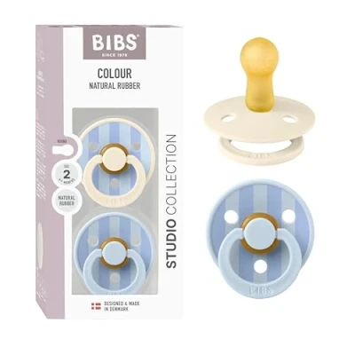 Afbeelding van Bibs Studio Baby Blue/Dusty Blue 6 18 mnd 2 Stuks Fopspeen 12022103