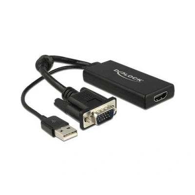 Image de Delock Convertisseur vidéo VGA HDMI noir Pour la vente au détail