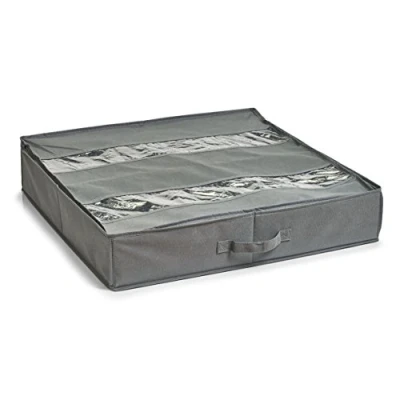 Afbeelding van Zeller schoenenopberger voor onder bed 6 vakken grijs 60 x 13 cm