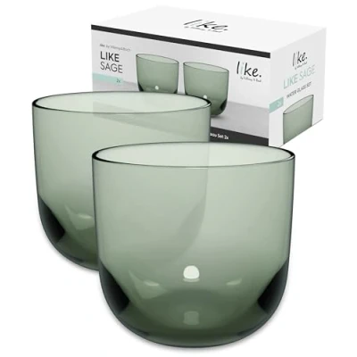 Afbeelding van Villeroy &amp; Boch Wasserglas, Set 2tlg 9x8cm Lindegroen