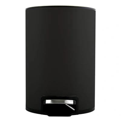 Afbeelding van Spirella Cosmetica emmer 5 liter roestvrij staal met softclosemechanisme en binnenemmer Riku badkamer vuilnisemmer Softclose afvalemmer zwart