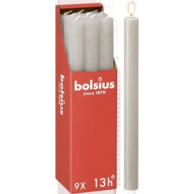 Afbeelding van Bolsius Dinerkaars Rustiek Sandy Grey 27 cm 9 Stuks