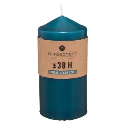 Afbeelding van Atmosphera kaars, rond, eendenblauw, D 6,8 x H 14 cm