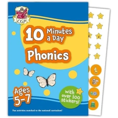 Afbeelding van CGP KS1 Activity Books and Cards 10 Minutes a Day Phonics for Ages 5 7 (with reward stickers)