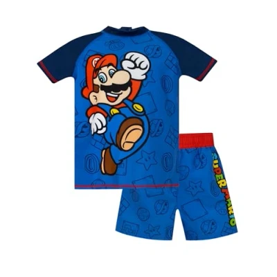 Afbeelding van Super Mario Badpak Badmode voor jongens Zwempak kinderen, Blauw
