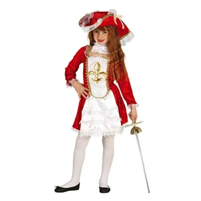 Afbeelding van Fiestas Guirca Musketierspak Meisjes Polyester Wit/rood Mt 10 12