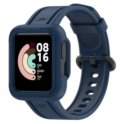 Afbeelding van Siliconen sportband met case Navy Xiaomi Redmi Watch 2 (Lite)
